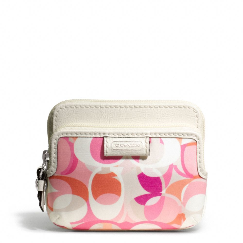 DAISY KALEIDOSCOPE PRINT ZIP COIN WALLET - f65376 - SILVER/MULTICOLOR