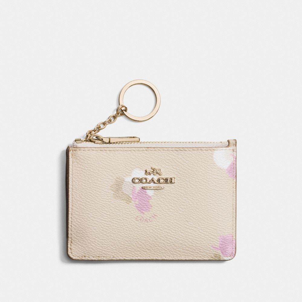 COACH MINI SKINNY ID CASE WITH FLORAL PRINT - LI/BEECHWOOD MULTI - F65439