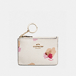 COACH F65439 Mini Id Skinny In Floral Print Coated Canvas LIGHT GOLD/CHALK/FIELD FLORAL