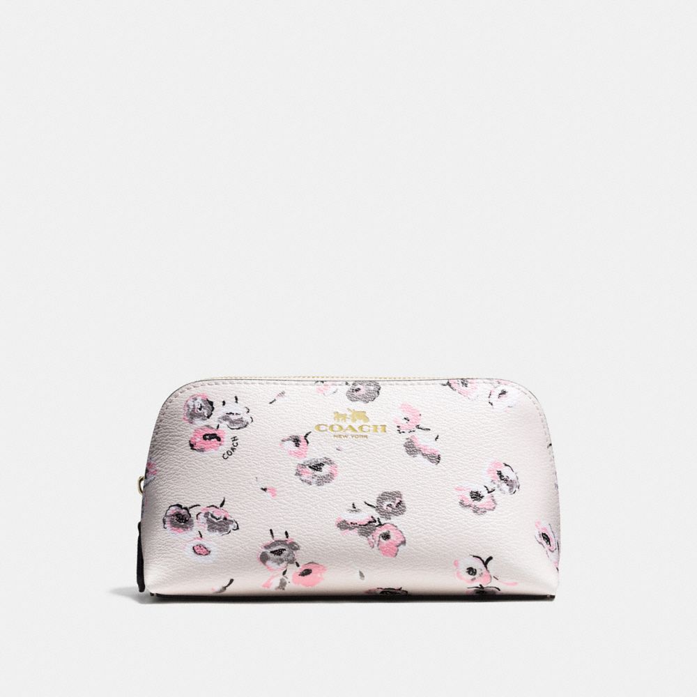 COSMETIC CASE 17 IN WILDFLOWER PRINT COATED CANVAS - IMITATION GOLD/CHALK MULTI - COACH F65441