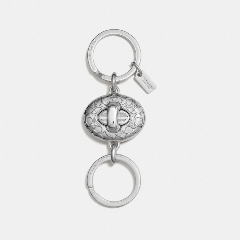 COACH F65501 - SIGNATURE TURNLOCK VALET KEY RING SILVER