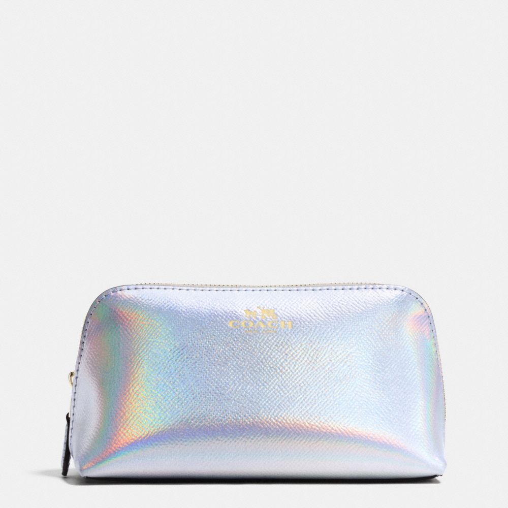 COACH F65515 COSMETIC CASE 17 IN HOLOGRAM LEATHER IMITATION-GOLD/SILVER-HOLOGRAM