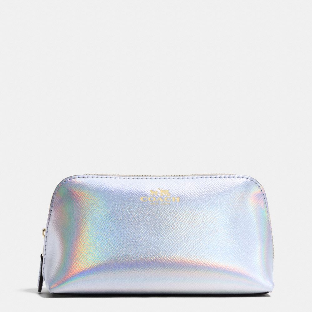 COACH COSMETIC CASE 17 IN HOLOGRAM LEATHER - IMITATION GOLD/SILVER HOLOGRAM - f65515