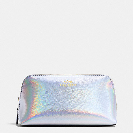 COACH F65515 COSMETIC CASE 17 IN HOLOGRAM LEATHER IMITATION-GOLD/SILVER-HOLOGRAM