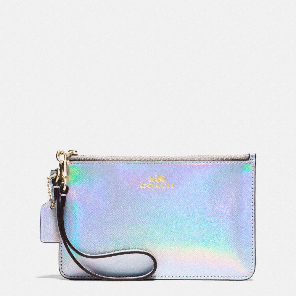 COACH F65517 Corner Zip Wristlet In Hologram Leather IMITATION GOLD/SILVER HOLOGRAM