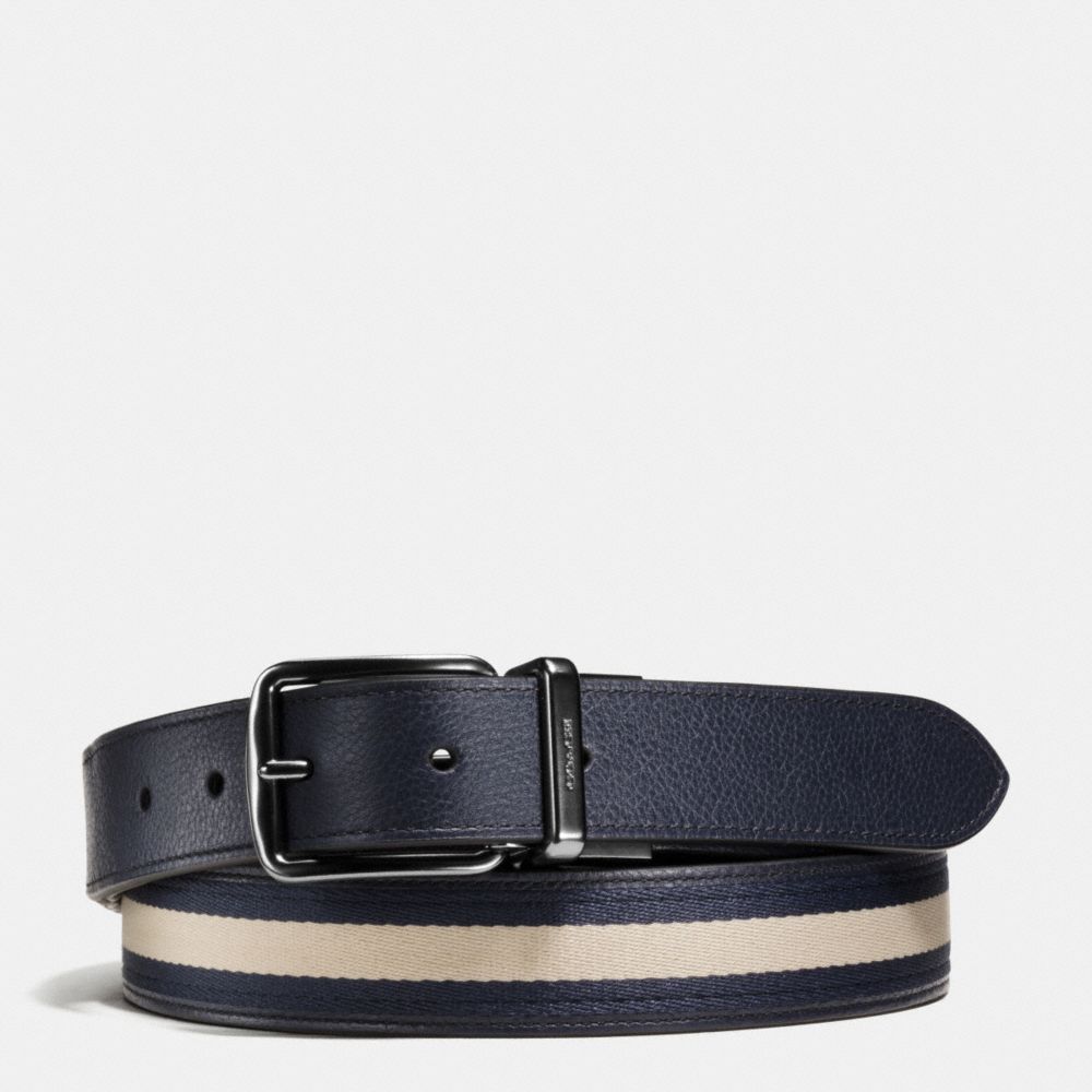 HARNESS CUT-TO-SIZE REVERSIBLE VARSITY STRIPE WEB BELT - f65525 - MIDNIGHT NAVY