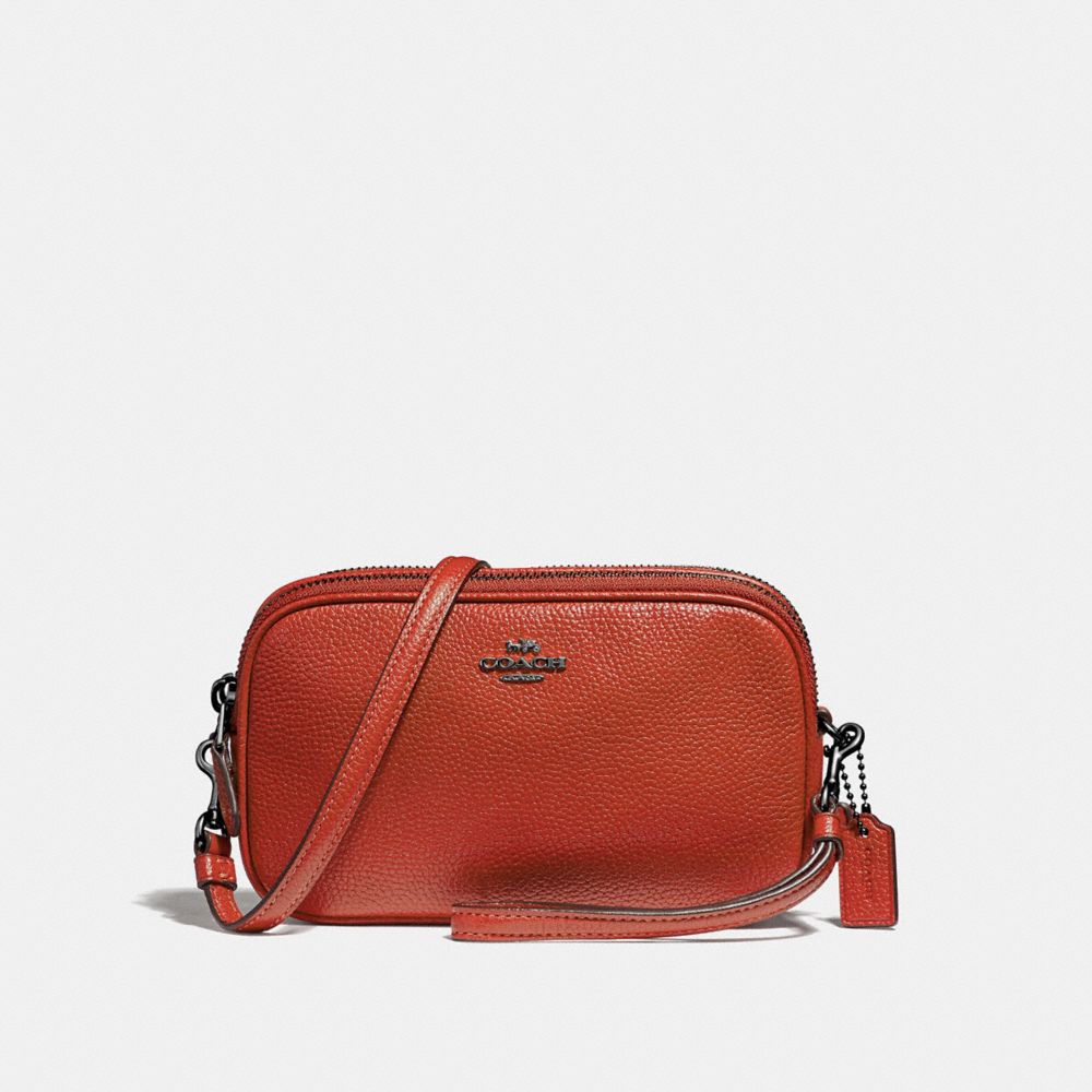 COACH F65547 Sadie Crossbody Clutch DK/CHILI