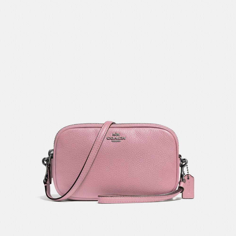 CROSSBODY CLUTCH - f65547 - DUSTY ROSE/DARK GUNMETAL