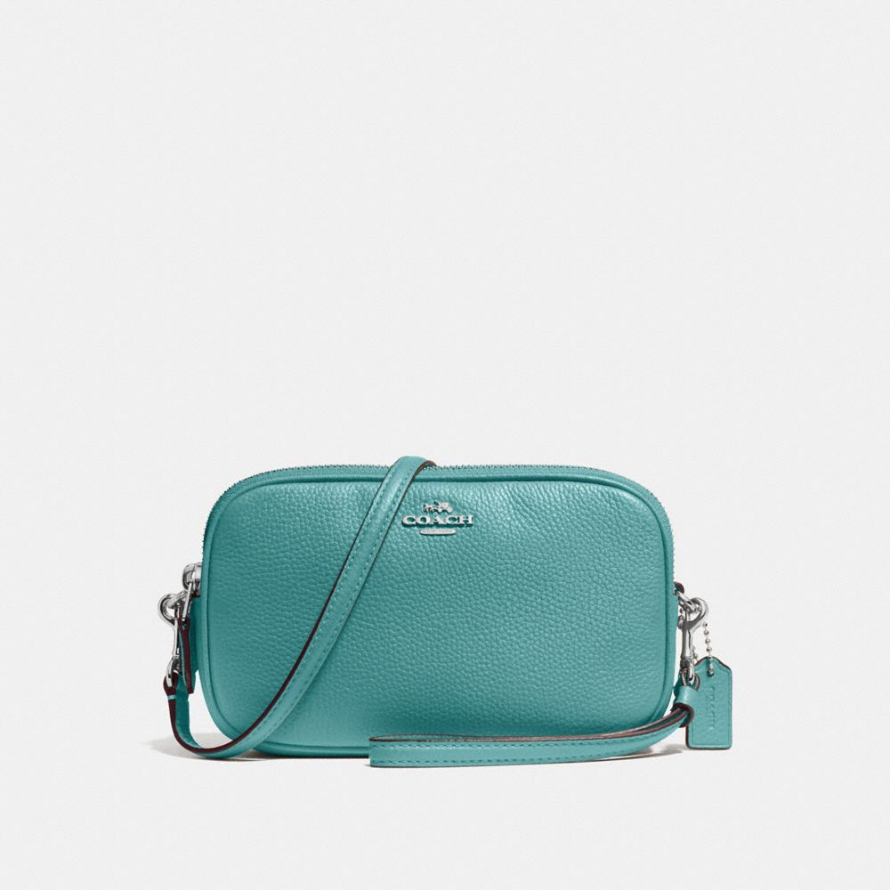 COACH CROSSBODY CLUTCH - SILVER/MARINE - F65547