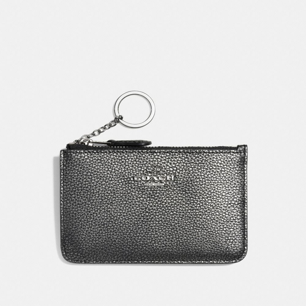 COACH F65566 Key Pouch With Gusset SV/GUNMETAL