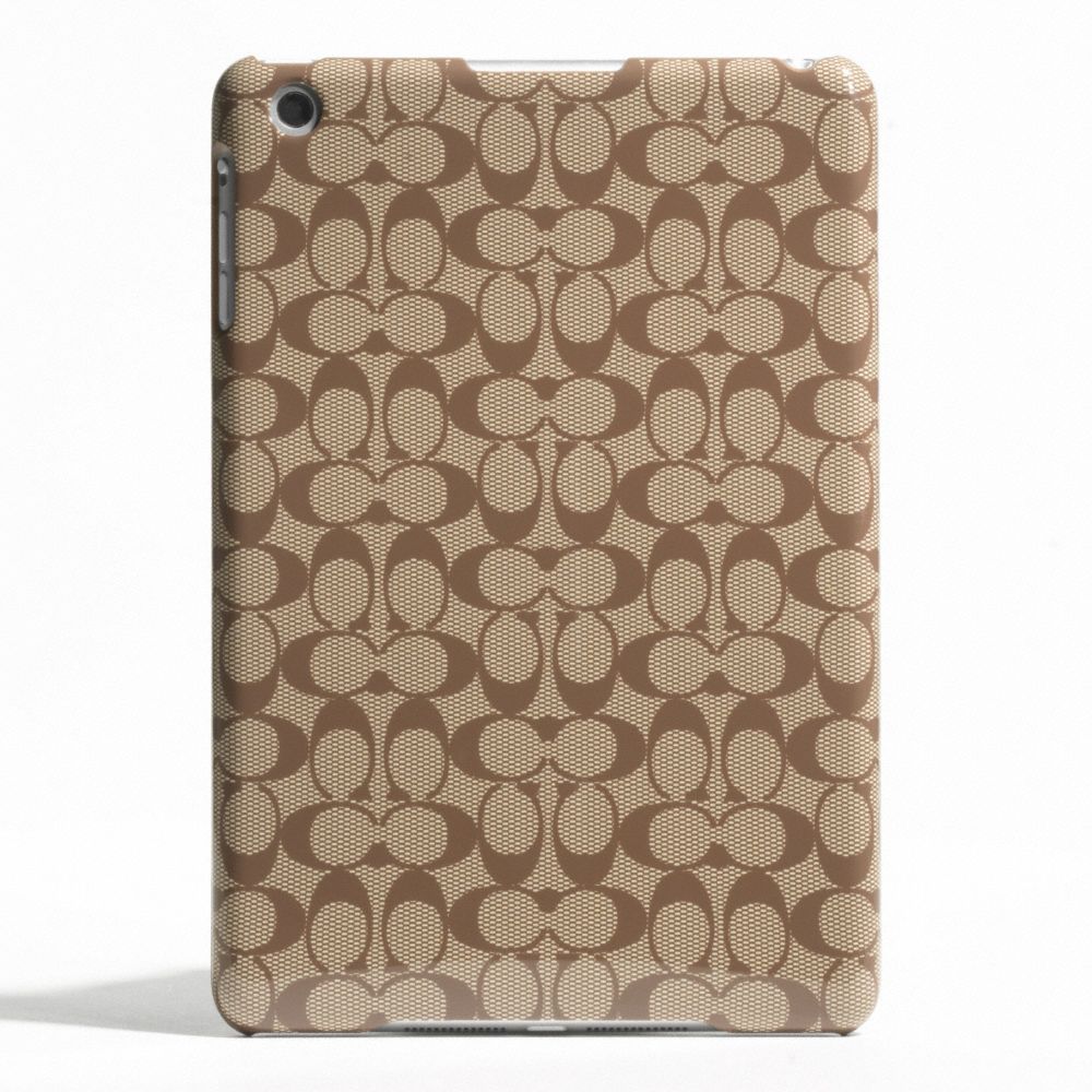 COACH F65641 SIGNATURE MOLDED MINI IPAD CASE KHAKI/MAHOGANY