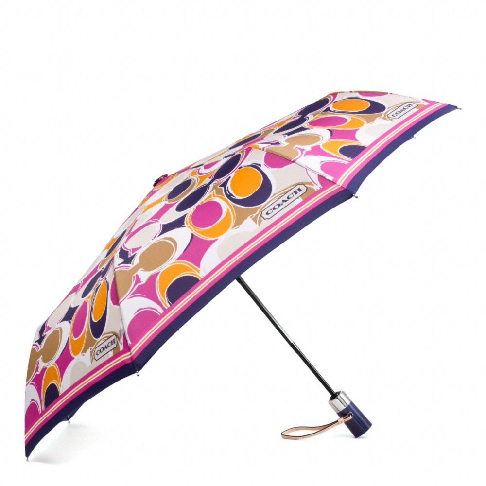 PARK HAND DRAWN SCARF PRINT UMBRELLA COACH F65678