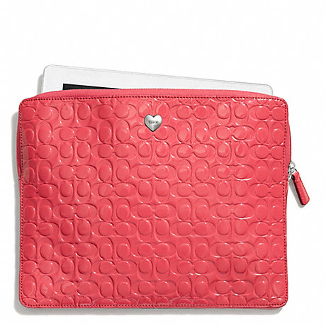 COACH F65714 EMBOSSED LIQUID GLOSS EAST/WEST TABLET SLEEVE ONE-COLOR