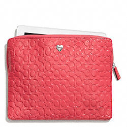 COACH F65714 Embossed Liquid Gloss East/west Tablet Sleeve 