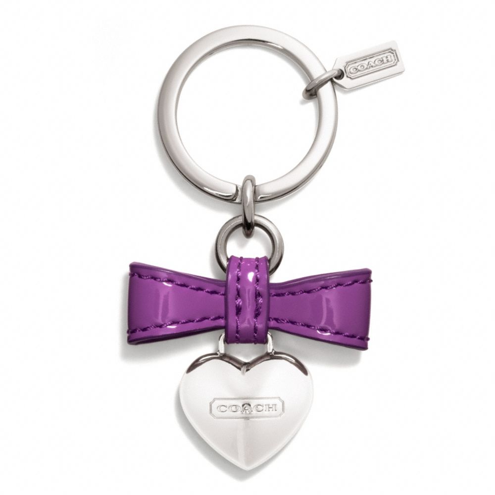 COACH BOW HEART CHARM KEY RING - ONE COLOR - F65740