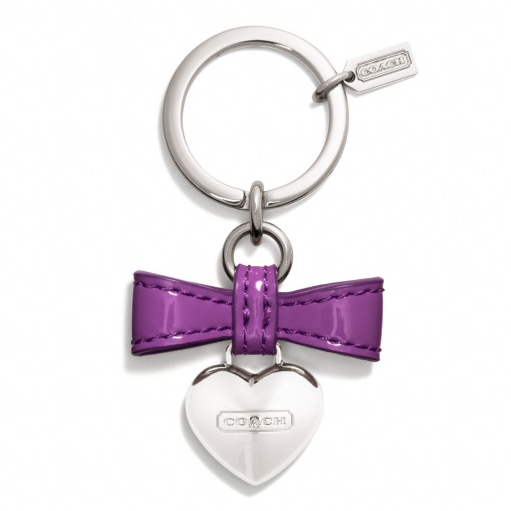 COACH f65740 BOW HEART CHARM KEY RING 