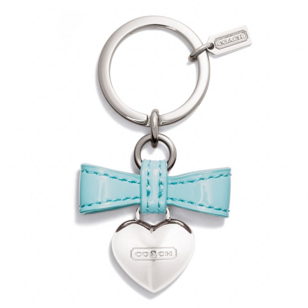 BOW HEART CHARM KEY RING COACH F65740