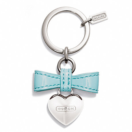 COACH F65740 BOW HEART CHARM KEY RING ONE-COLOR