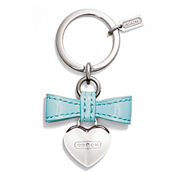 COACH F65740 - BOW HEART CHARM KEY RING ONE-COLOR