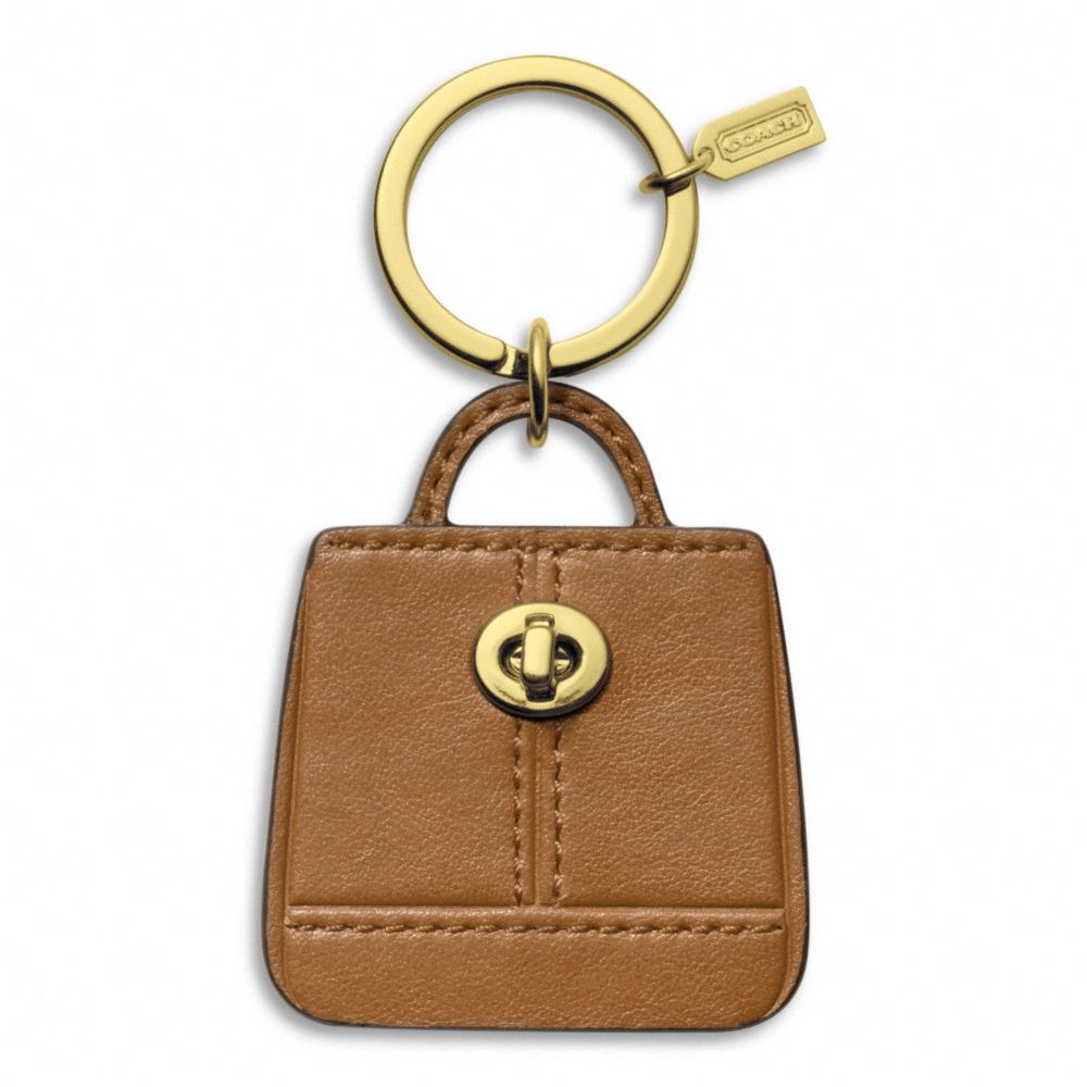 COACH PARK HANDBAG KEY RING - BRASS/BRITISH TAN - F65741