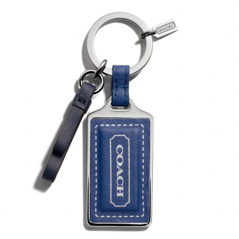 COACH f65746 PARK LEATHER HANGTAG KEY RING 