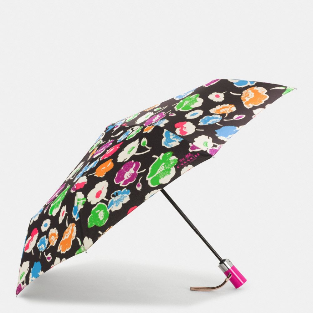 COACH EXPLODED WILDFLOWER PRINT UMBRELLA - SILVER/RAINBOW MULTI - f65810