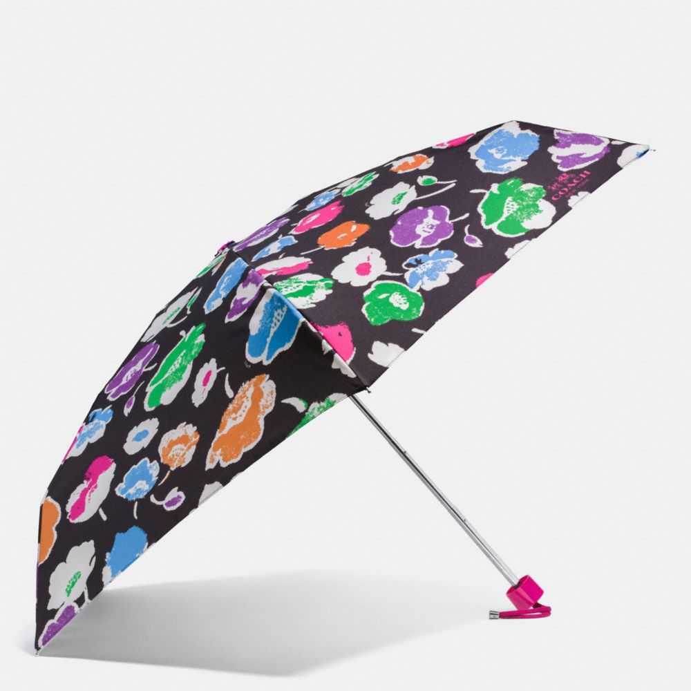 EXPLODED WILDFLOWER PRINT MINI UMBRELLA - f65811 - SILVER/RAINBOW MULTI