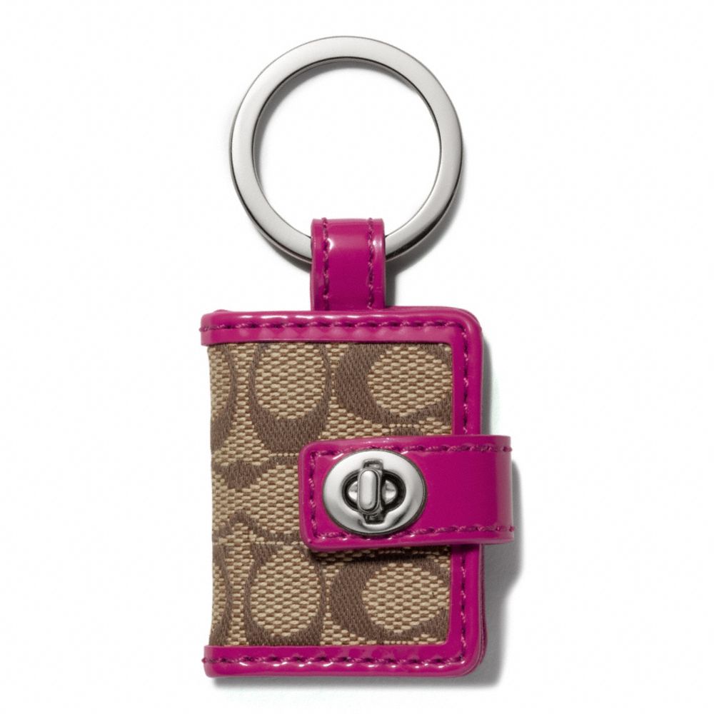 SIGNATURE TURNLOCK PICTURE FRAME KEY RING - f65817 - SILVER/KHAKI/BRIGHT MAGENTA