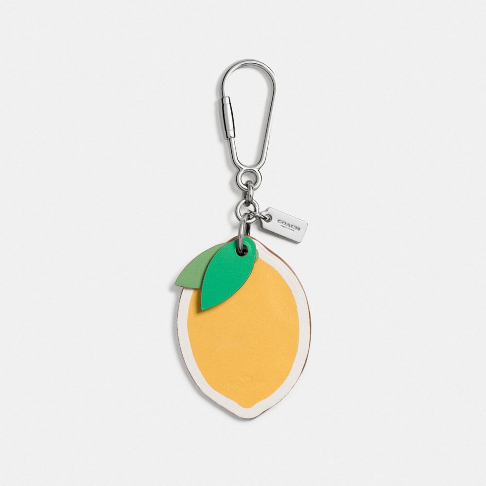 COACH F65874 Lemon Bag Charm SILVER/CANARY