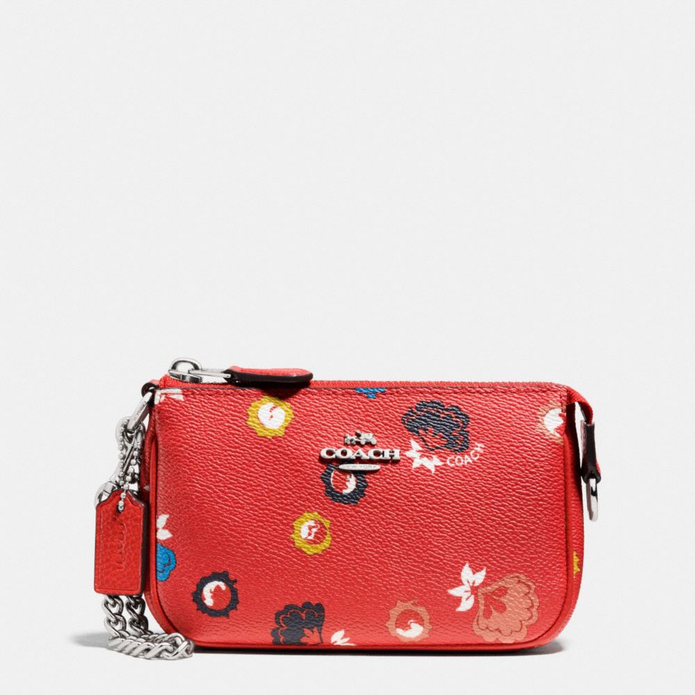 NOLITA WRISTLET 15 IN WILD PRAIRIE PRINT COATED CANVAS - SILVER/CARMINE WILD PRAIRIE - COACH F65878