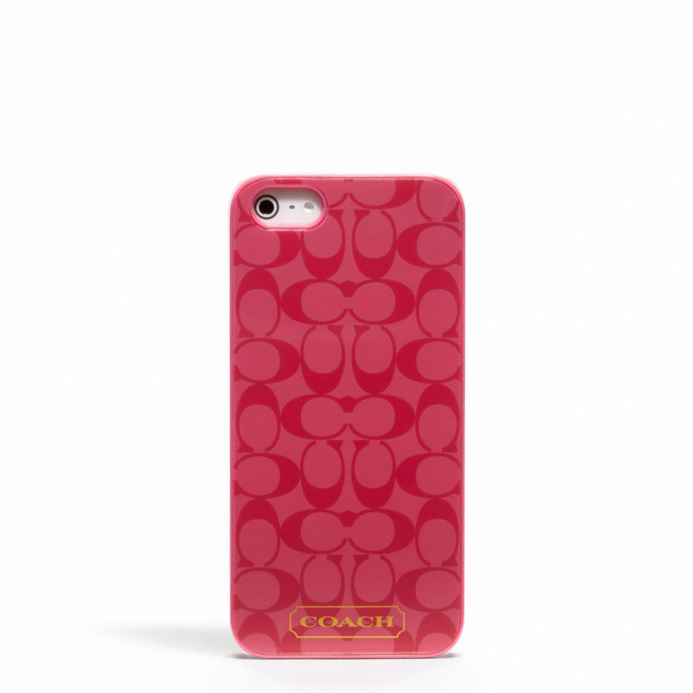 COACH F65899 Embossed Liquid Gloss Iphone 5 Case CORAL
