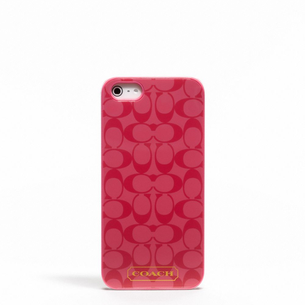 COACH F65899 Embossed Liquid Gloss Iphone 5 Case CORAL
