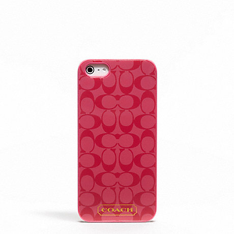 COACH EMBOSSED LIQUID GLOSS IPHONE 5 CASE - CORAL - f65899