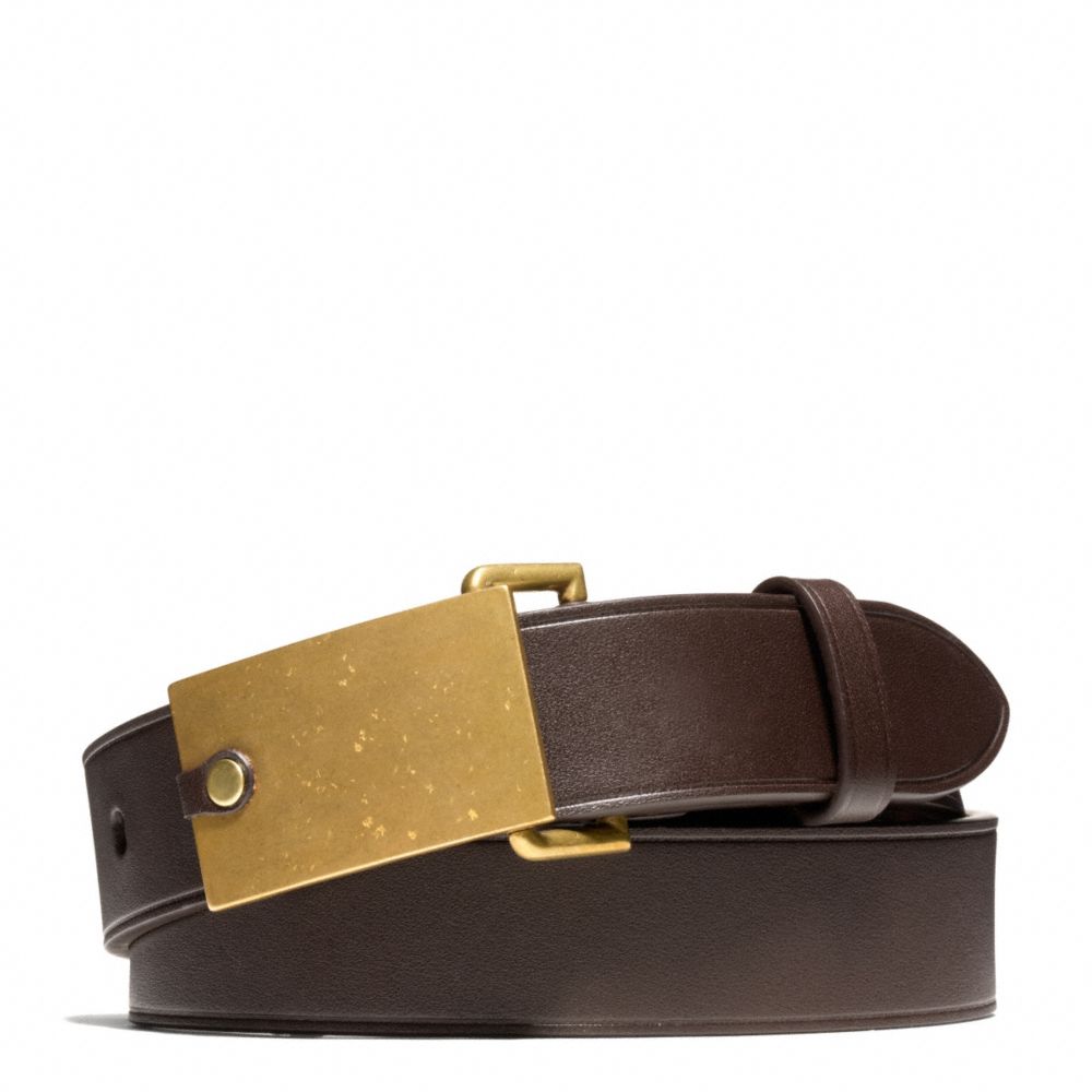 COACH PHILIP CRANGI PLAQUE BUCKLE BELT - CHESTNUT - F65962