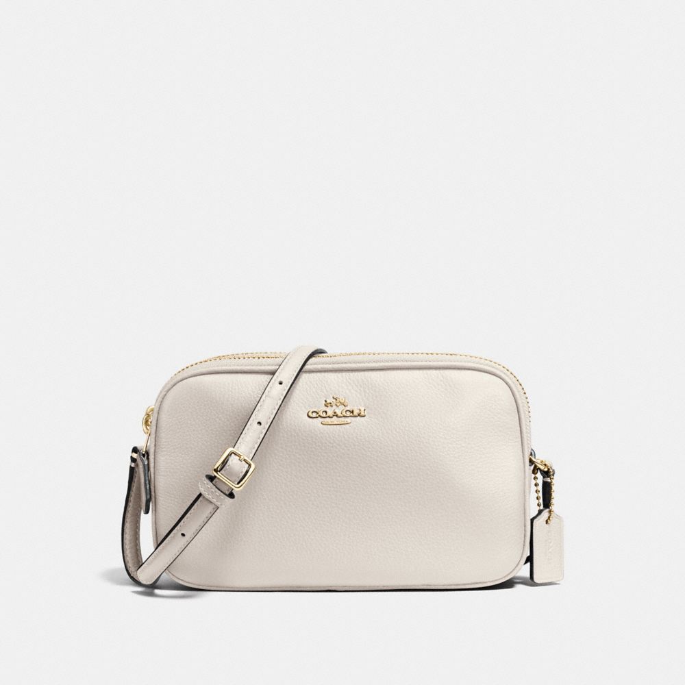 CROSSBODY POUCH IN PEBBLE LEATHER - COACH f65988 - IMITATION  GOLD/CHALK
