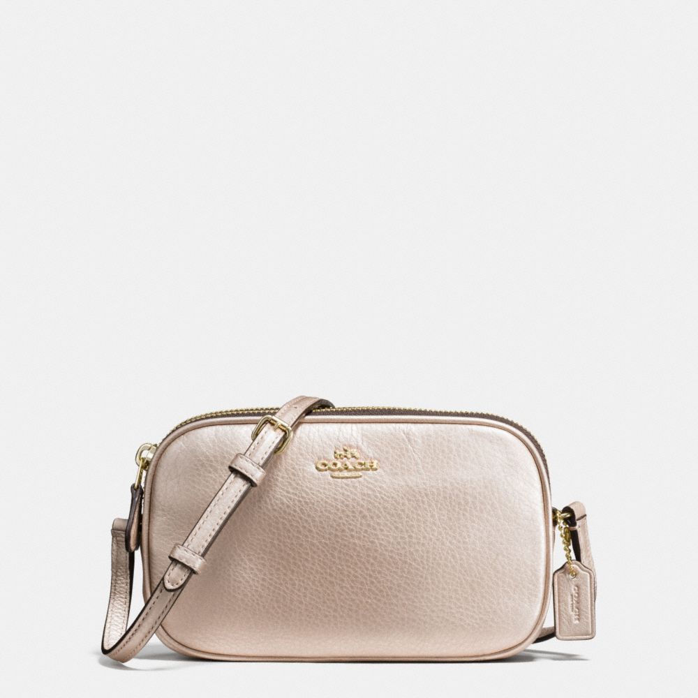 COACH F65988 Crossbody Pouch In Pebble Leather IMITATION GOLD/PLATINUM