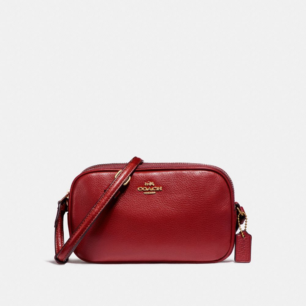 COACH F65988 - CROSSBODY POUCH LIGHT GOLD/DARK RED