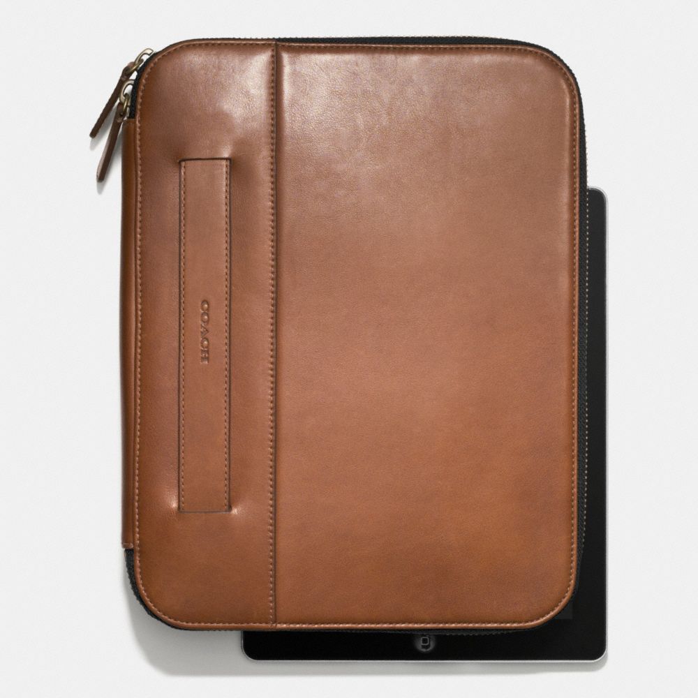 COACH f66006 BLEECKER TABLET ORGANIZER IN LEATHER  FAWN