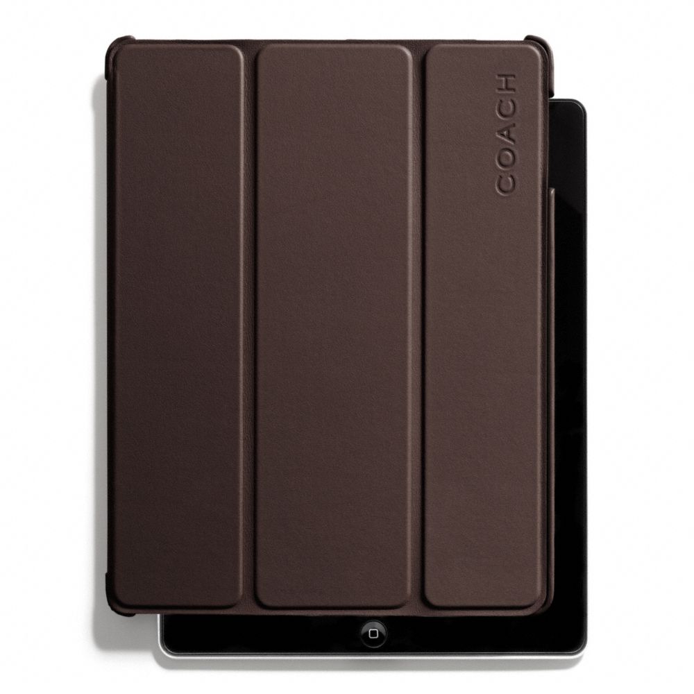 COACH f66018 CAMDEN LEATHER MOLDED IPAD CASE MAHOGANY