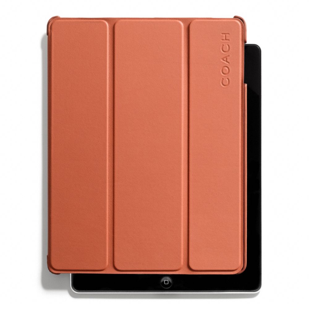 COACH F66018 CAMDEN LEATHER MOLDED IPAD CASE ORANGE