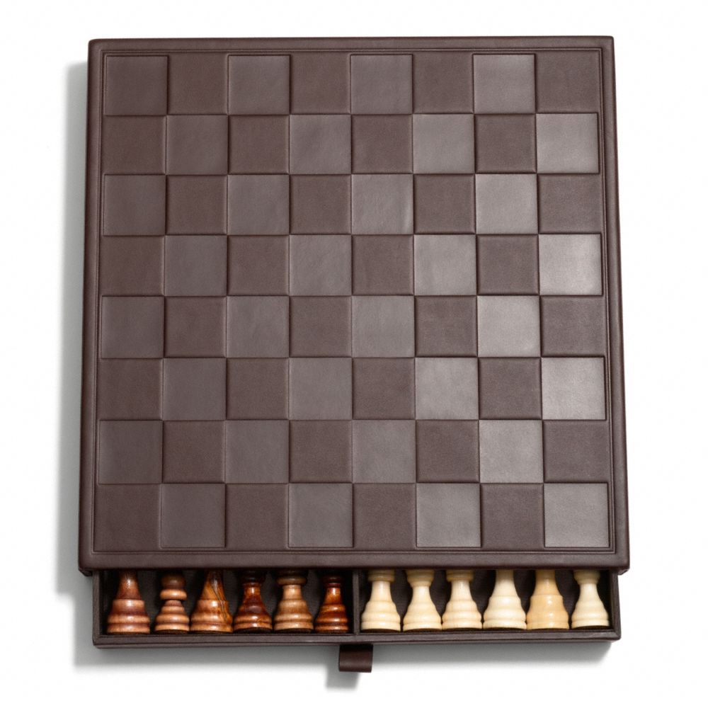 CAMDEN LEATHER CHESS SET - f66033 - F66033MAH