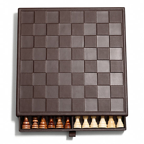Camden Leather Chess Set Coach Men, Leather Chess Set