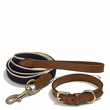 COACH F66034 HERITAGE WEB LEATHER DOG LEASH AND COLLAR SET ONE-COLOR