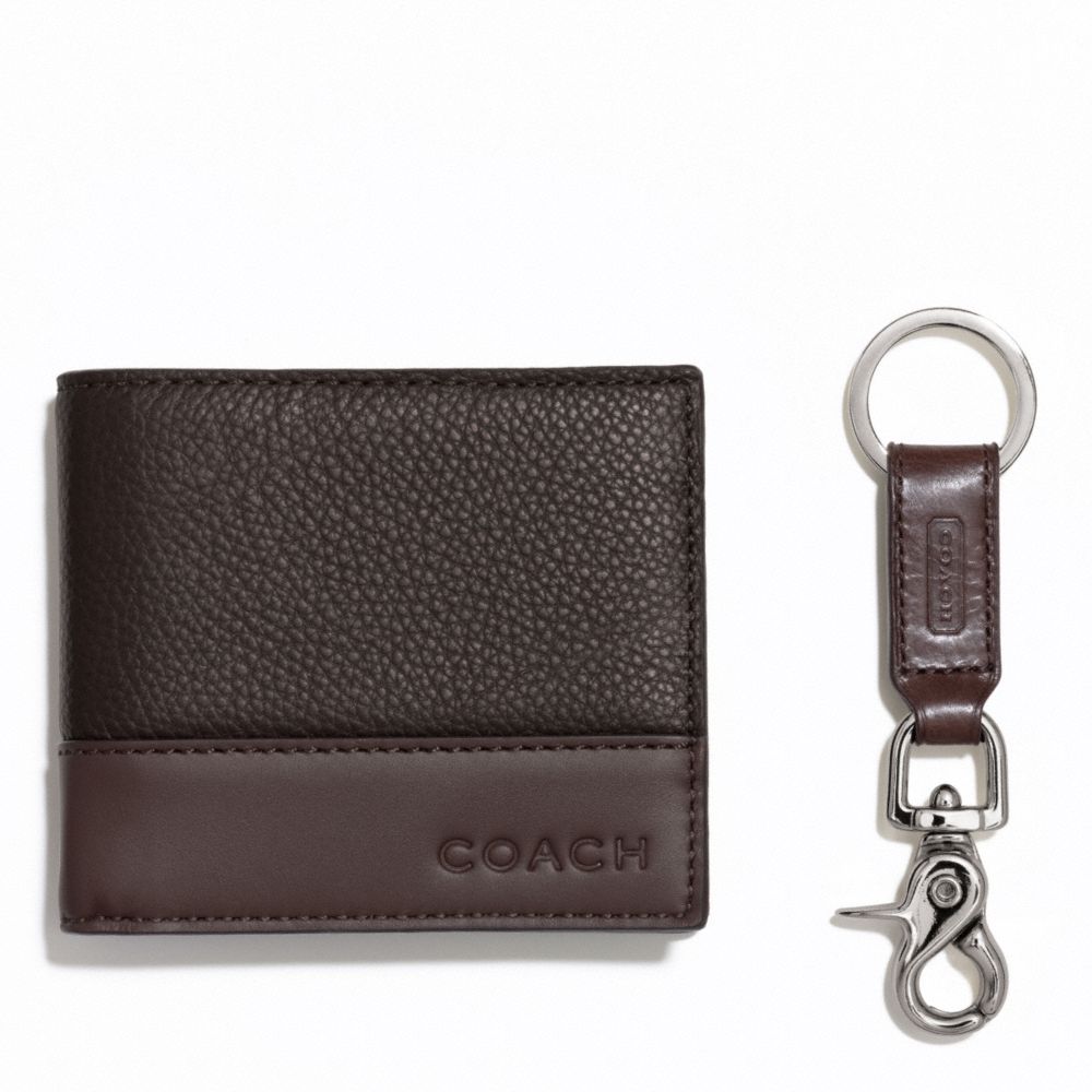 CAMDEN LEATHER COMPACT ID GIFT SET COACH F66072
