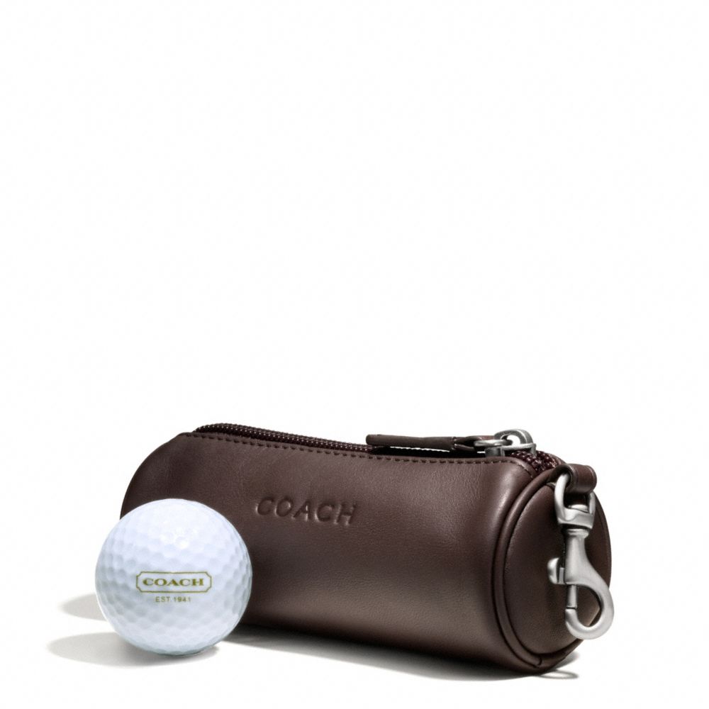 COACH F66077 CAMDEN LEATHER GOLF BALL SET MAHOGANY