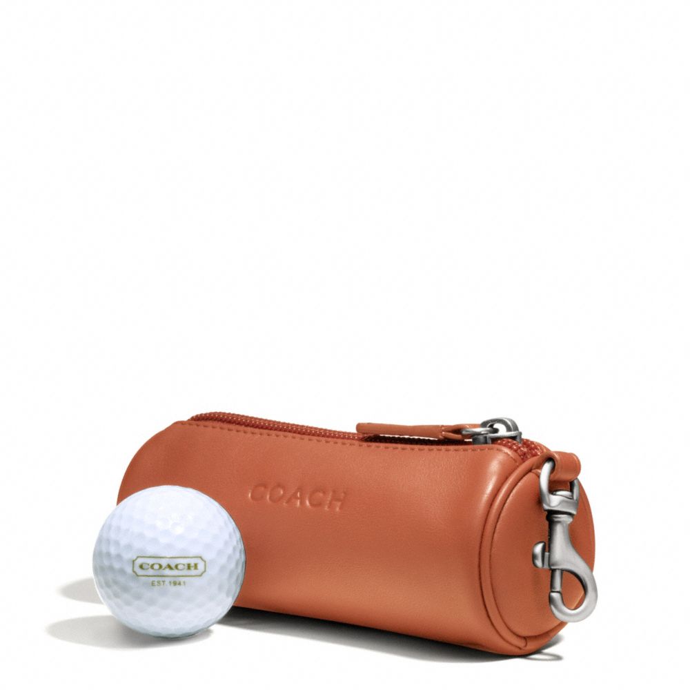 COACH F66077 CAMDEN LEATHER GOLF BALL SET ORANGE