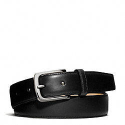 HERITAGE SMOOTH LEATHER DRESS BELT - SILVER/BLACK - COACH F66100