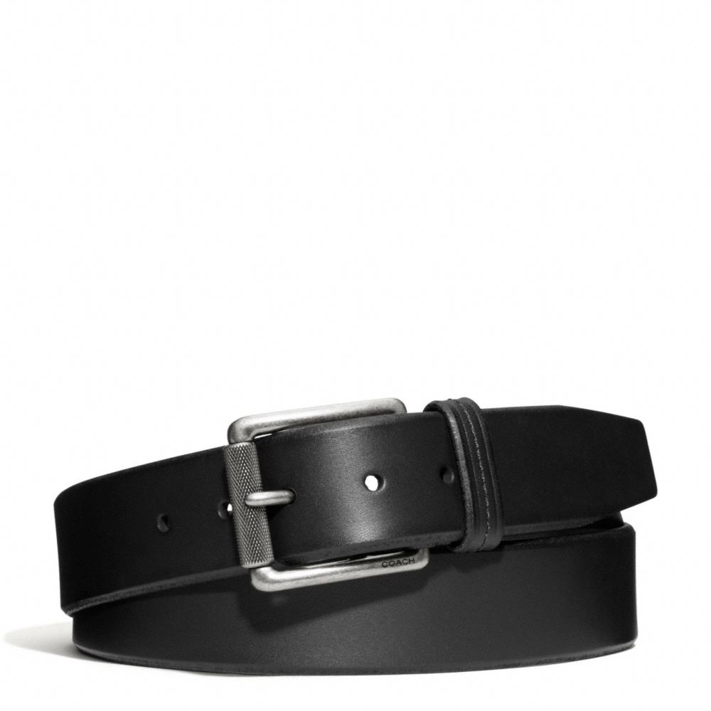 COACH F66102 Hamptons Oversized Smooth Leather Belt SILVER/BLACK
