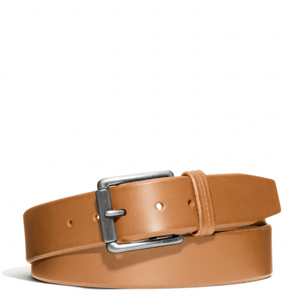 HAMPTONS OVERSIZED SMOOTH LEATHER BELT - f66102 - SILVER/SADDLE