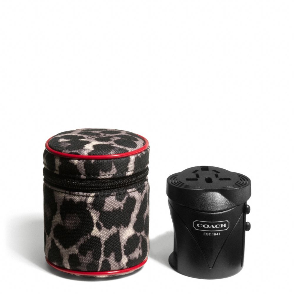 COACH F66122 PARK OCELOT PRINT TRAVEL ADAPTER ONE-COLOR